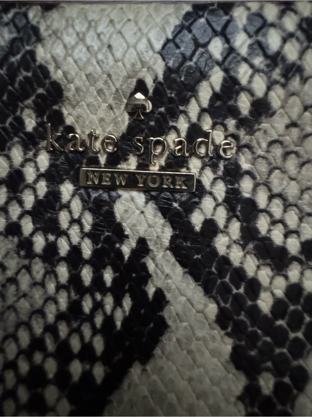 kate spade Snake-Print Crossbody Bag in Black and Cream